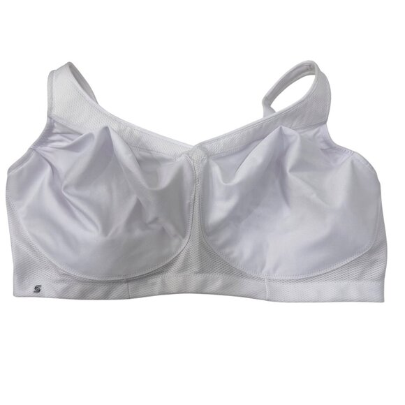 Glamorise Sport Womens White Wire-Free Sports Bra Size 46H High Support - Picture 11 of 16